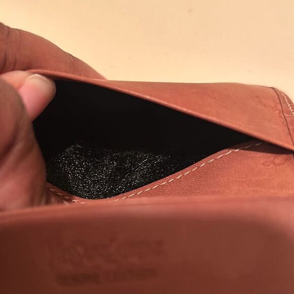 YSL Bifold Cardholder Two Tone Leather Wallet Black Tan Classic Contemporary - Picture 5 of 12